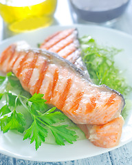 Image showing fried salmon