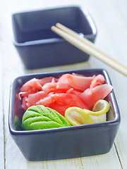 Image showing wasabi and ginger in bowl