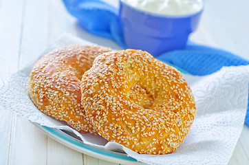 Image showing bagels with sesame