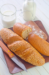 Image showing bread and milk