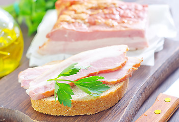 Image showing bread with bacon