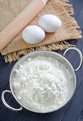 Image showing flour and eggs