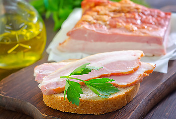 Image showing bread with bacon