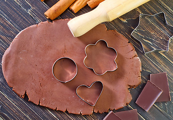 Image showing chocolate dough for cookies