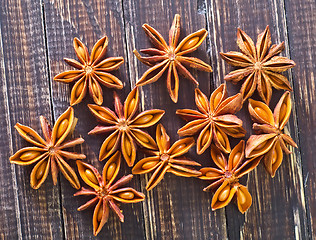 Image showing anise on wooden board