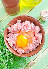 Image showing minced meat with egg