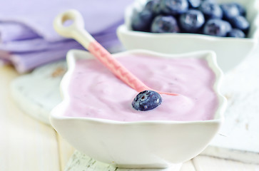 Image showing blueberry and yogurt