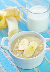 Image showing oat flakes with banana