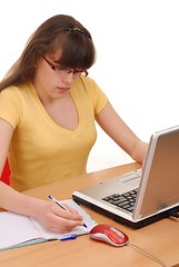 Image showing Girl with Computer