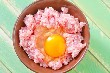 Image showing minced meat with egg