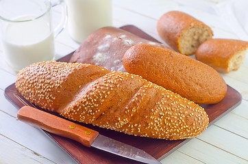 Image showing bread and milk