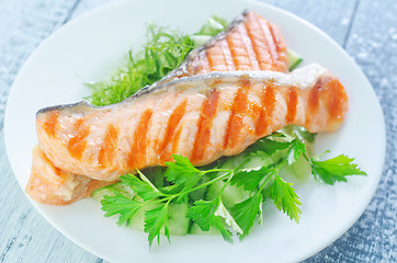 Image showing fried salmon