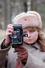 Image showing Girl soldier WWII. Soviet