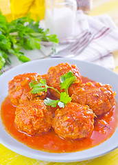 Image showing meat ball with tomato sauce