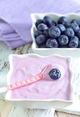 Image showing blueberry and yogurt