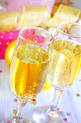 Image showing champagne flutes