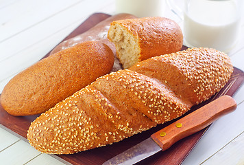 Image showing bread and milk