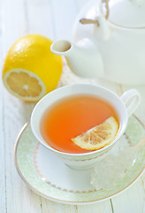 Image showing tea with lemon