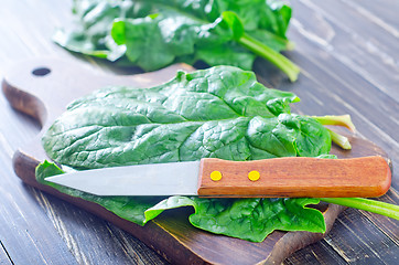 Image showing spinach on board