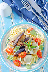 Image showing pasta with seafood