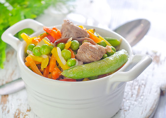 Image showing baked vegetables with meat