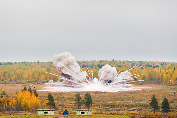 Image showing Explosion of a thermite bomb of Buratino launcher