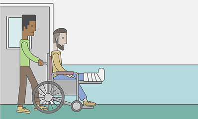 Image showing Patient in wheelchair.