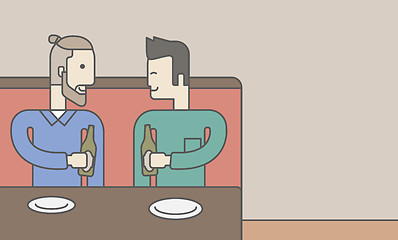 Image showing Men sitting in bar .