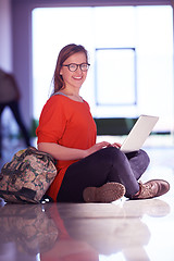 Image showing student girl with laptop computer