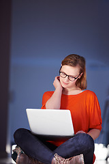 Image showing student girl with laptop computer