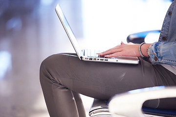 Image showing student girl with laptop computer