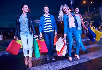 Image showing Group Of Friends Enjoying Shopping