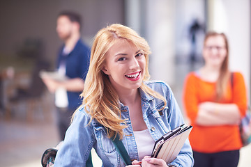 Image showing student girl with tablet computer