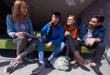 Image showing students group standing together as team