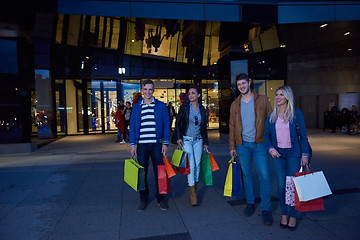 Image showing Group Of Friends Enjoying Shopping