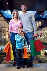 Image showing young family with shopping bags