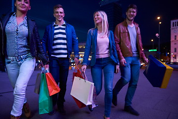 Image showing Group Of Friends Enjoying Shopping