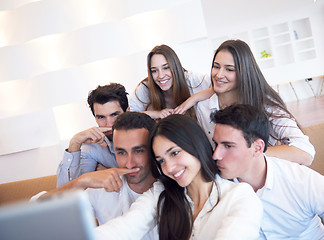 Image showing group of friends taking selfie