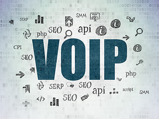 Image showing Web design concept: VOIP on Digital Paper background