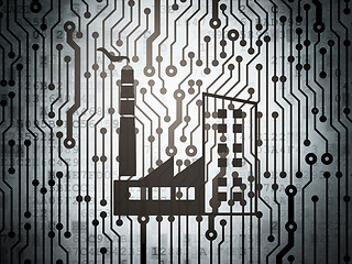 Image showing Business concept: circuit board with Industry Building