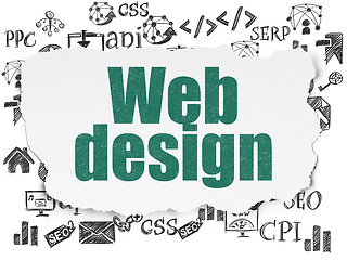 Image showing Web development concept: Web Design on Torn Paper background