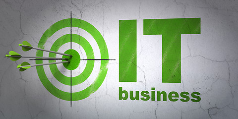 Image showing Business concept: target and IT Business on wall background