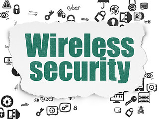 Image showing Privacy concept: Wireless Security on Torn Paper background