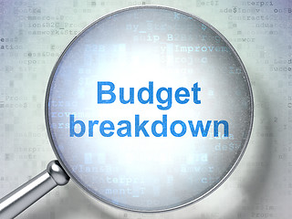 Image showing Finance concept: Budget Breakdown with optical glass