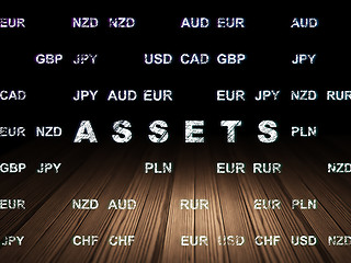 Image showing Money concept: Assets in grunge dark room