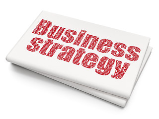 Image showing Finance concept: Business Strategy on Blank Newspaper background