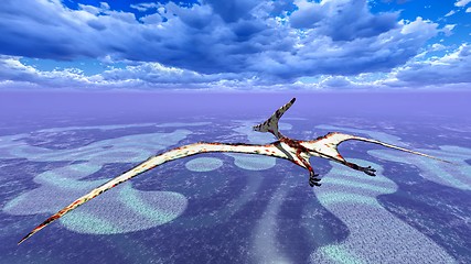 Image showing Huge pterodactyl over land