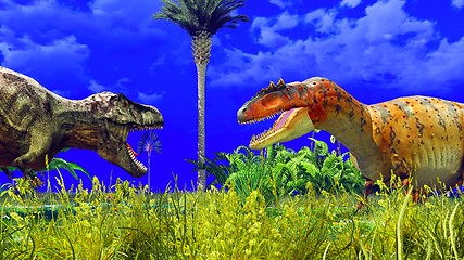 Image showing Tropical dinosaur park