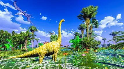 Image showing Tropical dinosaur park