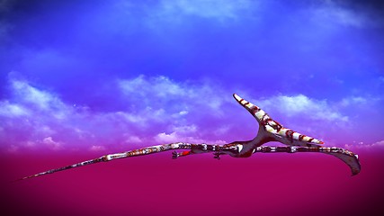 Image showing Huge pterodactyl over land